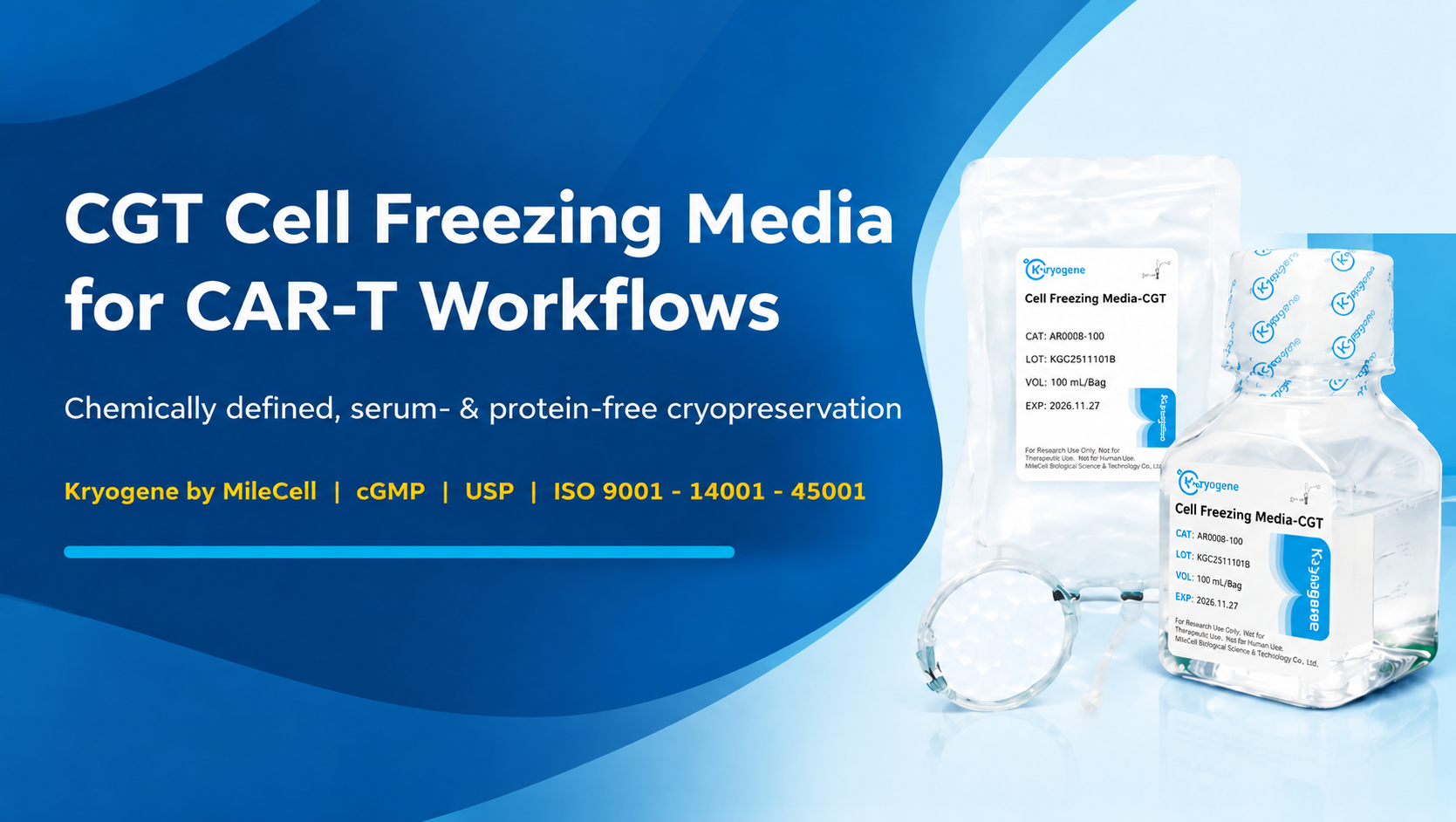 CGT Cell Freezing Media for CAR-T Workflows